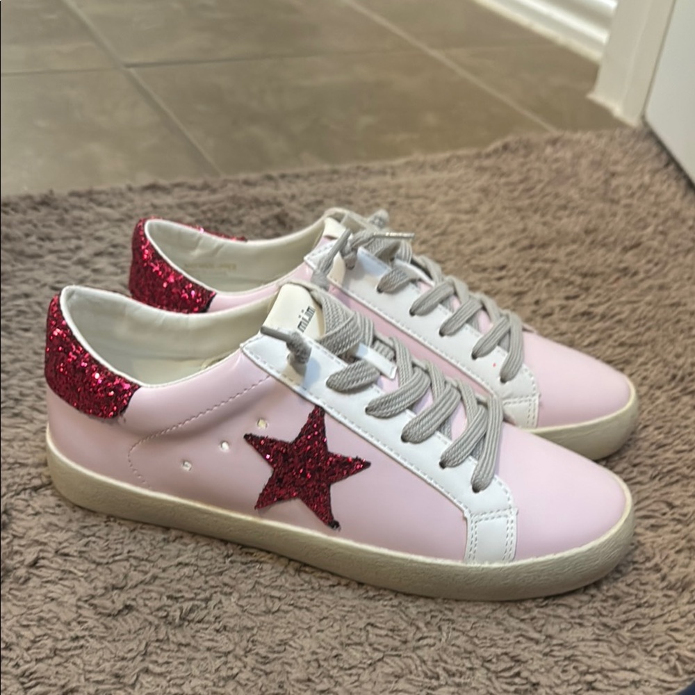 Pink Glitter Star Sneakers